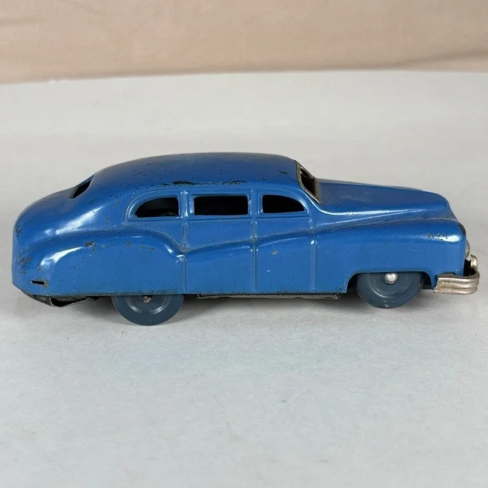 Occupied Japan 1940s Blue Wind Up Toy Car‎ Sedan 5.5 Inch Vintage MCM Toy